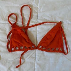 orange roxy triangle top